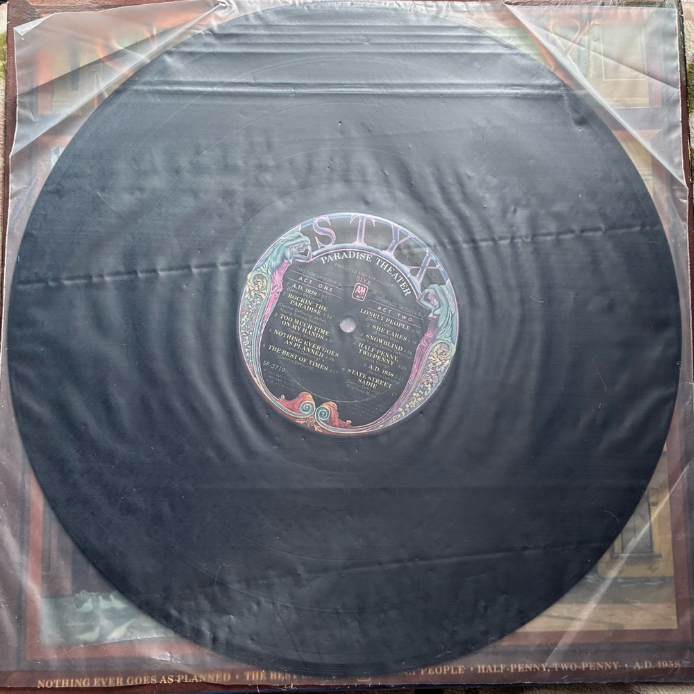 🎵 Styx Paradise Theatre Classic Rock Vinyl Record - Picture 6 of 13